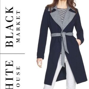 White House Black Market Women's Navy Coat